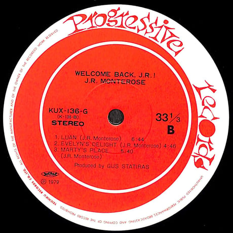 J.R.モントローズ・カルテット / Welcome Back,J.R.!［※国内盤,品番:KUX-136-G］(LPレコード)