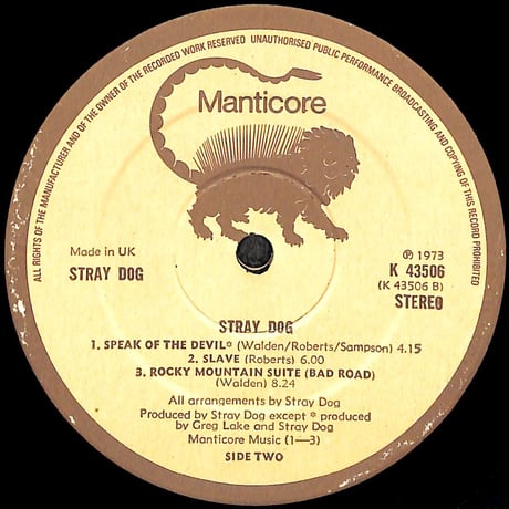 ストレイ・ドッグ / Stray Dog [※輸入盤,生産国:UK,品番:K 43506］(LPレコード)