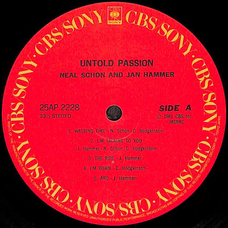 ニール・ショーン&ヤン・ハマー / 閃光 [※国内盤,品番:25AP 2228］(LPレコード)
