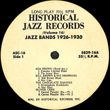Jazz Bands 1926-1930 [※輸入盤,生産国:US,品番:5829-16］(LPレコード)