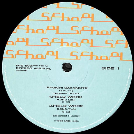 坂本龍一 Featuring Thomas Dolby / Field Work [※国内盤,品番:MIS-502］(LPレコード)