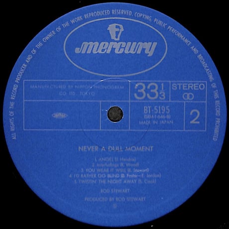 ロッド・スチュワート / ネバー・ア・ダル・モーメント [※国内盤,品番:BT-5195］(LPレコード)