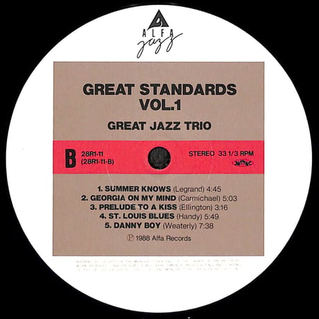 グレイト・ジャズ・トリオ / グレイト・スタンダード・Vol.1 [※国内盤,品番:28R1-11］(LPレコード)