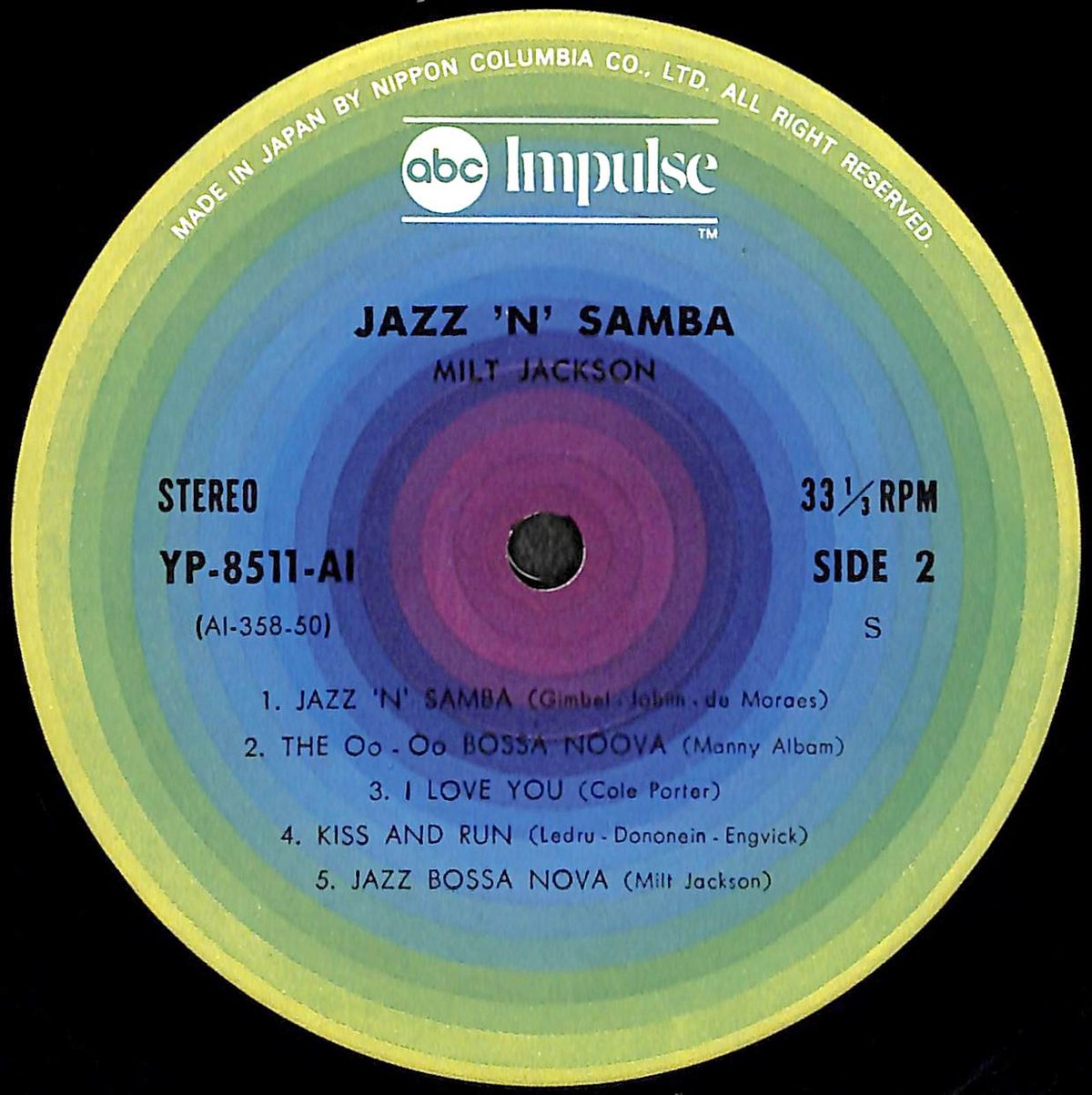 ミルト・ジャクソン直筆サイン付/ オパス・デ・ジャズ　美盤・名盤レコード Milt Jackson/Frank Wess / Opus De Jazz(LP) / CBS/Sony 1974