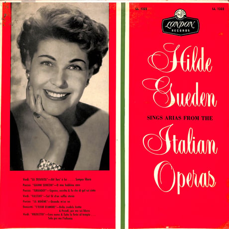 ヒルデ・ギューデン / Sings Arias From Italian Operas [※輸入盤,生産国:UK,品番:LL 1322］(LPレコード)