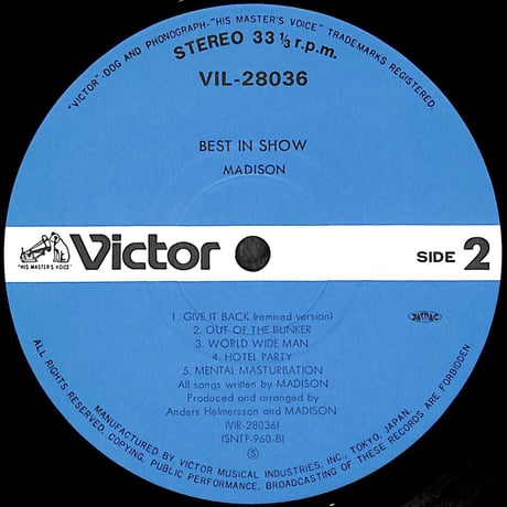 マディソン / Best In Show [※国内盤,品番:VIL-28036］(LPレコード)