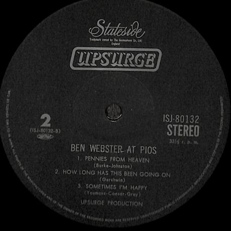 ベン・ウェブスター / Ben Webster At Pios［※国内盤,品番:ISJ-80132］(LPレコード)