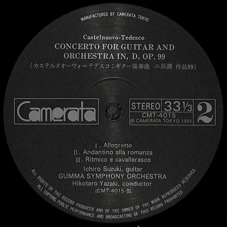 鈴木一郎 / 平吉&テデスコ:ギター協奏曲 [※国内盤,品番:CMT-4015］(LPレコード)