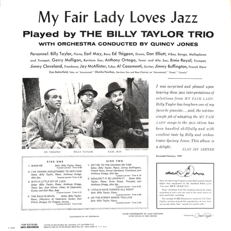 ビリー・テイラー・トリオ / My Fair Lady Loves Jazz［※国内盤,品番:VIM-5576(M)］(LPレコード)
