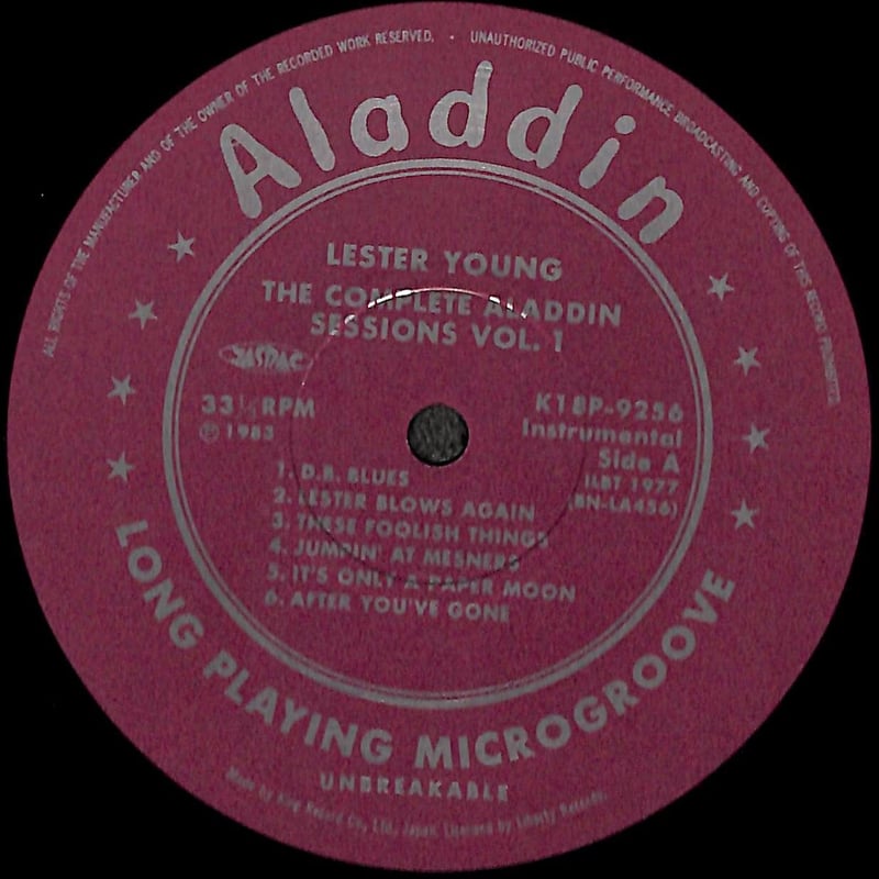 レスター・ヤング / The Complete Aladdin Sessions Vol. 1