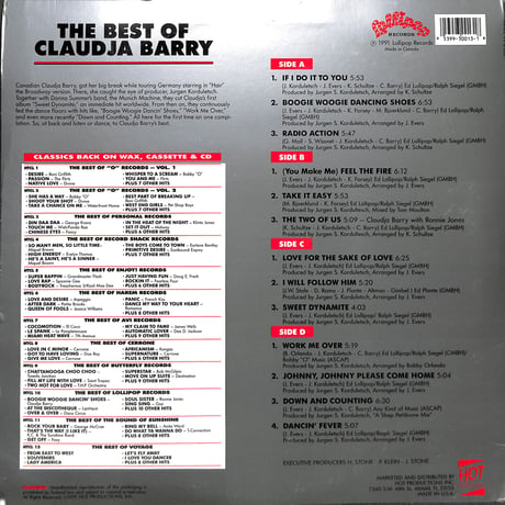 クラウディア・バリー / The Best Of Claudja Barry [※輸入盤,生産国:Canada,品番:HTCL 13,2枚組］(LPレコード)