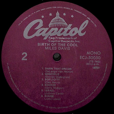 マイルス・デイヴィス / クールの誕生 [※国内盤,品番:ECJ-50050］(LPレコード)