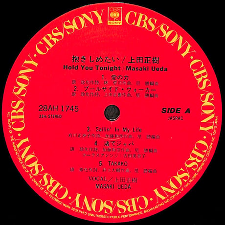 上田正樹 / 抱きしめたい [※国内盤,品番:28AH 1745］(LPレコード)