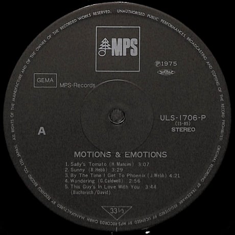 オスカー・ピーターソン / Motions & Emotions [※国内盤,品番:ULS-1706-P］(LPレコード)
