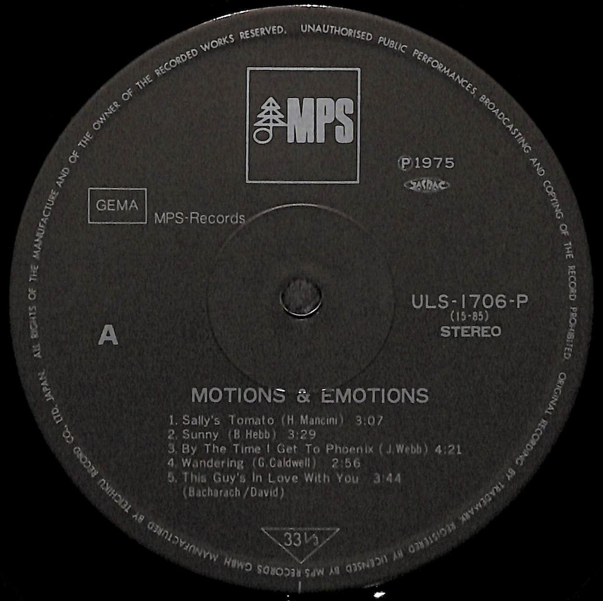 オスカー・ピーターソン / Motions & Emotions [※国内盤,品番:ULS-1