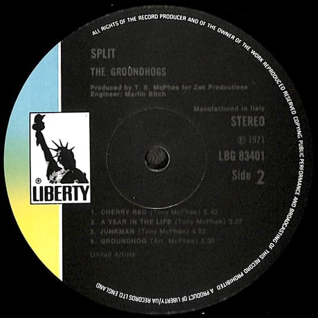 グラウンド・ホッグス / Split [※輸入盤,生産国:UK,品番:LBG 83401］(LPレコード)