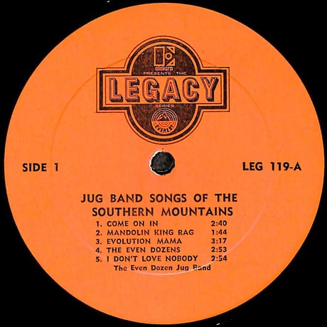 イーヴン・ダズン・ジャグ・バンド / Jug Band Songs Of The Southern Mountains [※輸入盤,生産国:US,品番:LEG 119］(LPレコード)