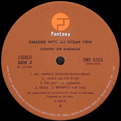 カントリー・ジョー・マクドナルド / 大洋の楽園 [※国内盤,品番:SWX-6265］(LPレコード)