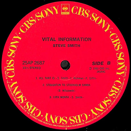 スティーヴ･スミス / ヴァイタル・インフォメーション [※国内盤,品番:25AP 2687］(LPレコード)