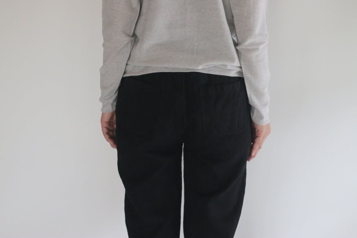 PT-71 亜麻苧麻スリムパンツ 黒 ／MITTAN | furacoco