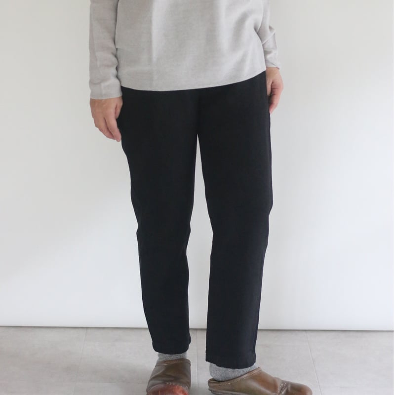 SERENITA ブラックパンツ Mサイズ PT-71 亜麻苧麻スリムパンツ 黒 ／MITTAN | furacoco