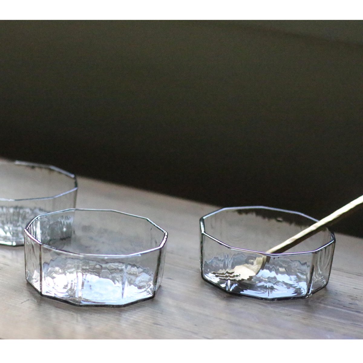 レトロ カットガラス 鉢 小碗 八客 揃 旧家蔵出 HOYA保谷クリスタル 丸向附鉢クリスタルカット ガラス小鉢セット