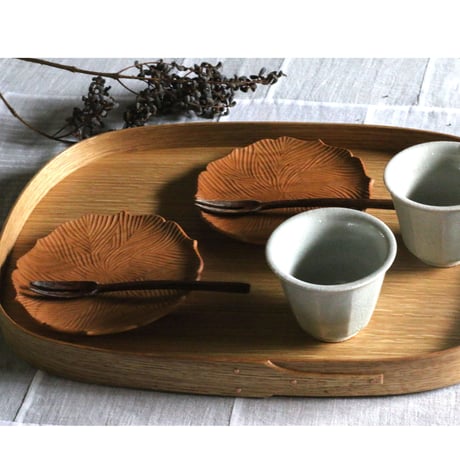 フナハシトモハルさん 杢が美しい栗のお盆 30m トレー プレート