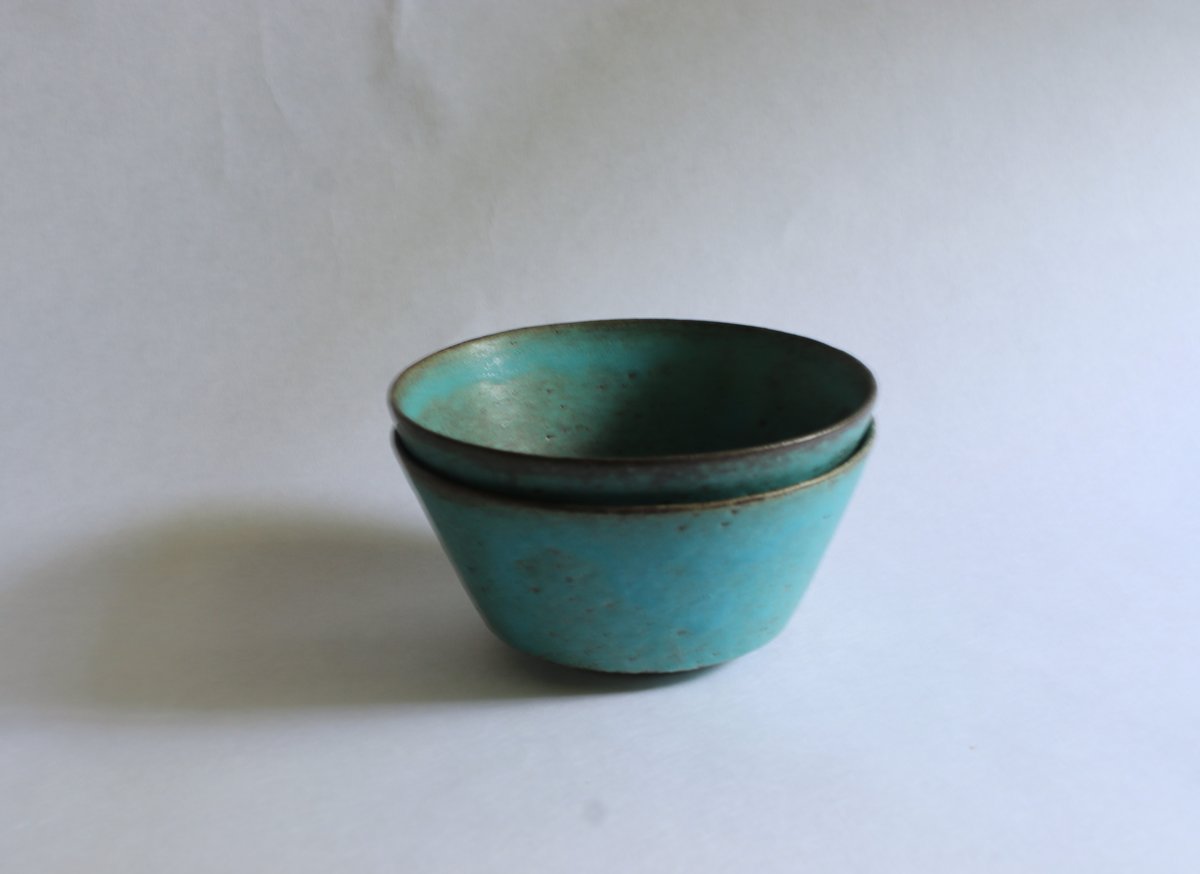 ko-10 台形ボウル 赤土トルコ青 ／ 飯高幸作 | furacoco