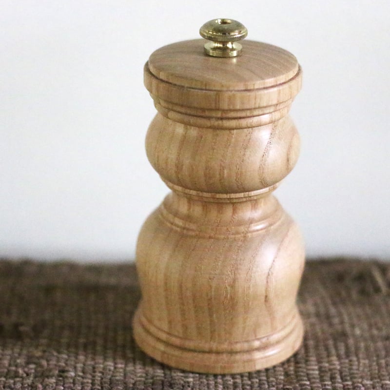 極美品【木工ヤマニ】ペッパーミルドンブリ9吋タモ鉄媒染胡椒挽き