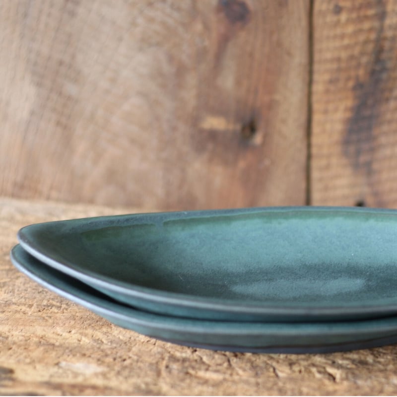 コバルト釉オーバル皿舟形／平野日奈子 | furacoco