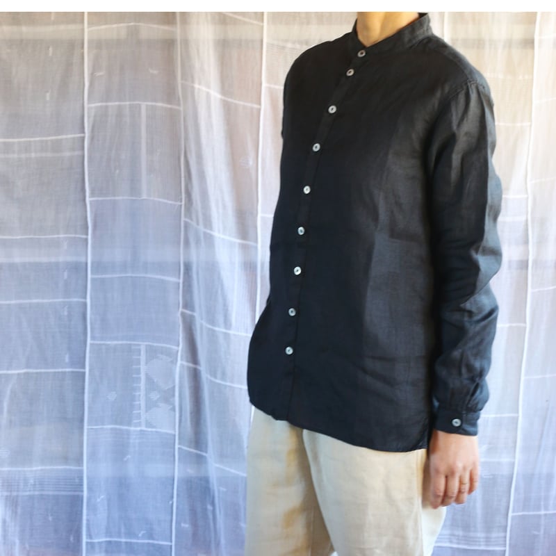 MITTAN SH-91大麻シャツ　墨黒 MITTAN 大麻シャツ - 墨黒 - PURAS