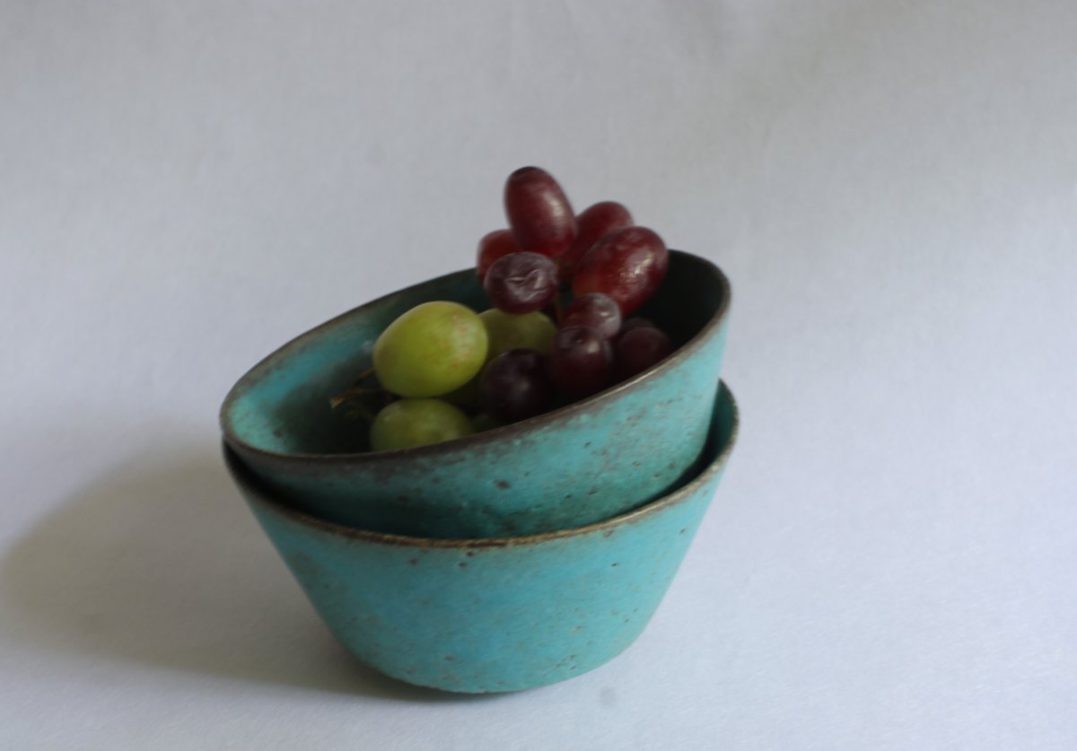 ko-10 台形ボウル 赤土トルコ青 ／ 飯高幸作 | furacoco