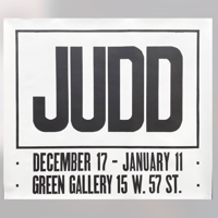 Don Judd Exhibition Poster, Green gallery 1963
