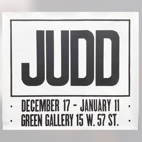 Don Judd Exhibition Poster, Green gallery 1963