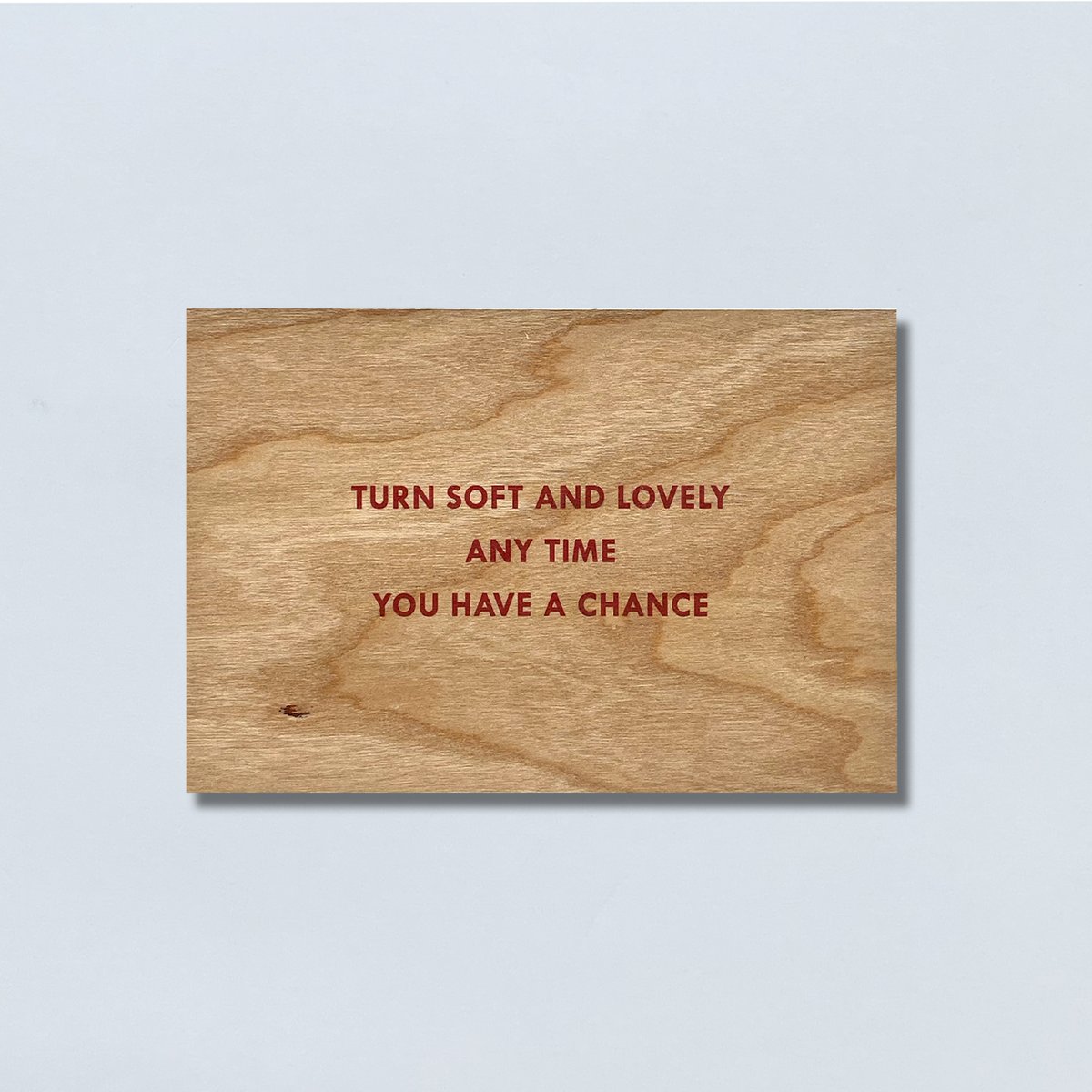 Jenny Holzer / Turn Soft and Lovely Any Time Yo