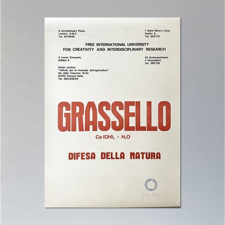 [Signed] Joseph Beuys / GRASSELLO Poster