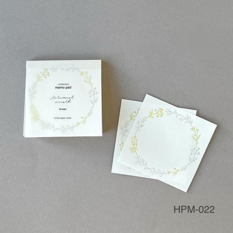 【新品】活版印刷　メモパッド　ミモザ　プロペラスタジオ　HUTTE 活版印刷のメモパッド | Hütte paper works