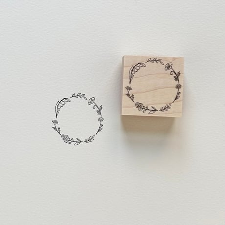 スタンプ/春の野の花リース