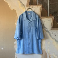 awasa awasa open collar s/s check shirt