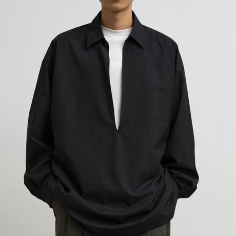 Graphpaper Fine Wool Heather L/S Skipper Shirt