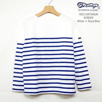 【Tieasy】ティージー   HDCS カタヌキボーダーバスクシャツ White × Royal Blue