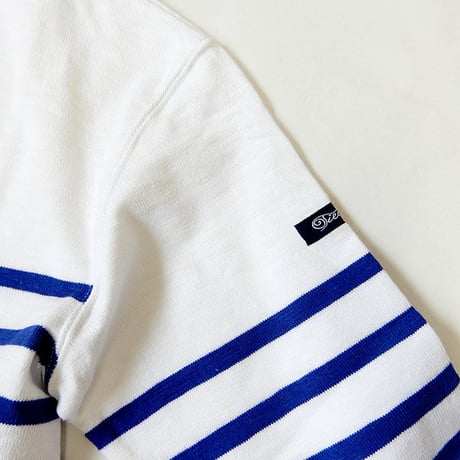 【Tieasy】ティージー   HDCS カタヌキボーダーバスクシャツ White × Royal Blue