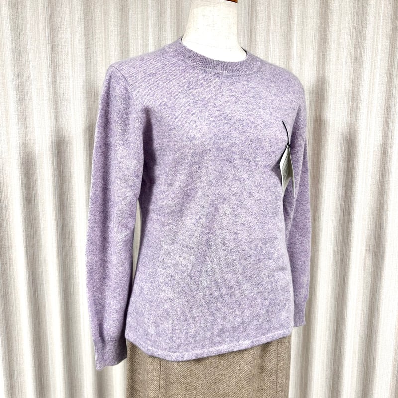 手洗いOK】カシミヤ100％クルーネックセーター(ラベンダー) | 服地とお