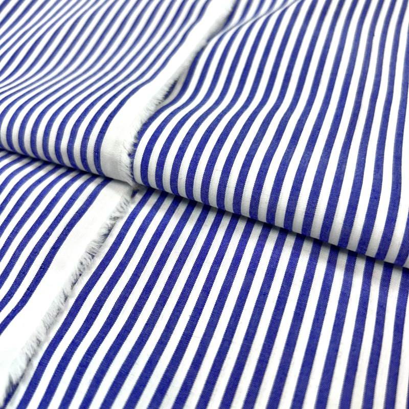 10㎝からカットOK】ストライプ柄綿60双先染タイプライター | 服地
