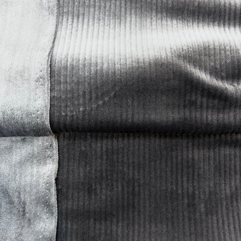 10㎝からカットOK】コーデュロイ裏起毛ニット(グレー) | 服地とお