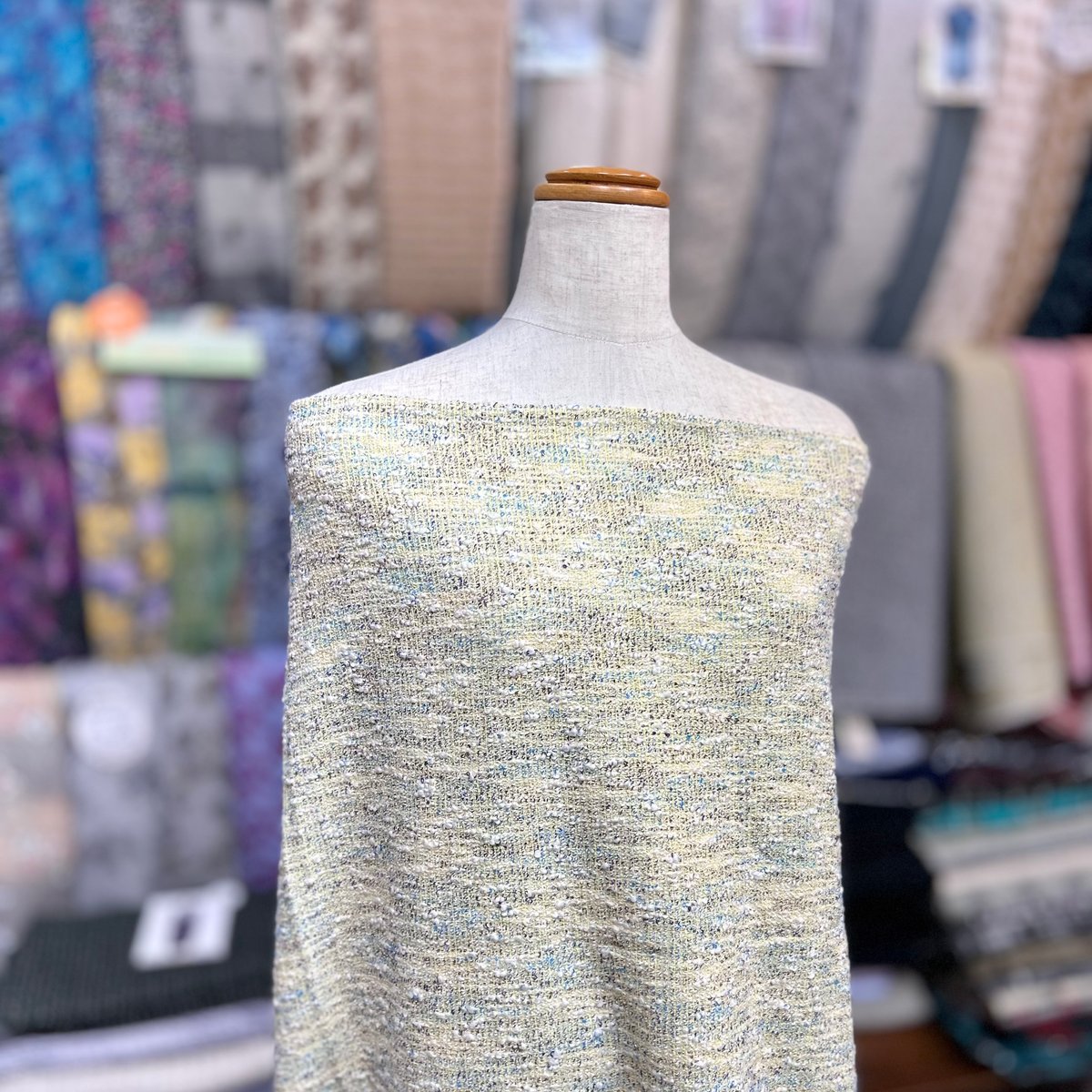 1カットのみ】イタリア製ファンシーツイード(イエロー系) | 服地とお