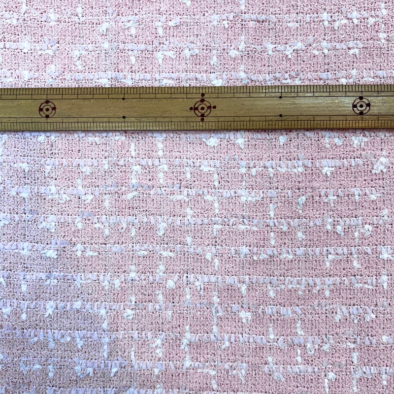 1カットのみ】イタリア製綿混ファンシーツイード(サクラピンク) | 服地