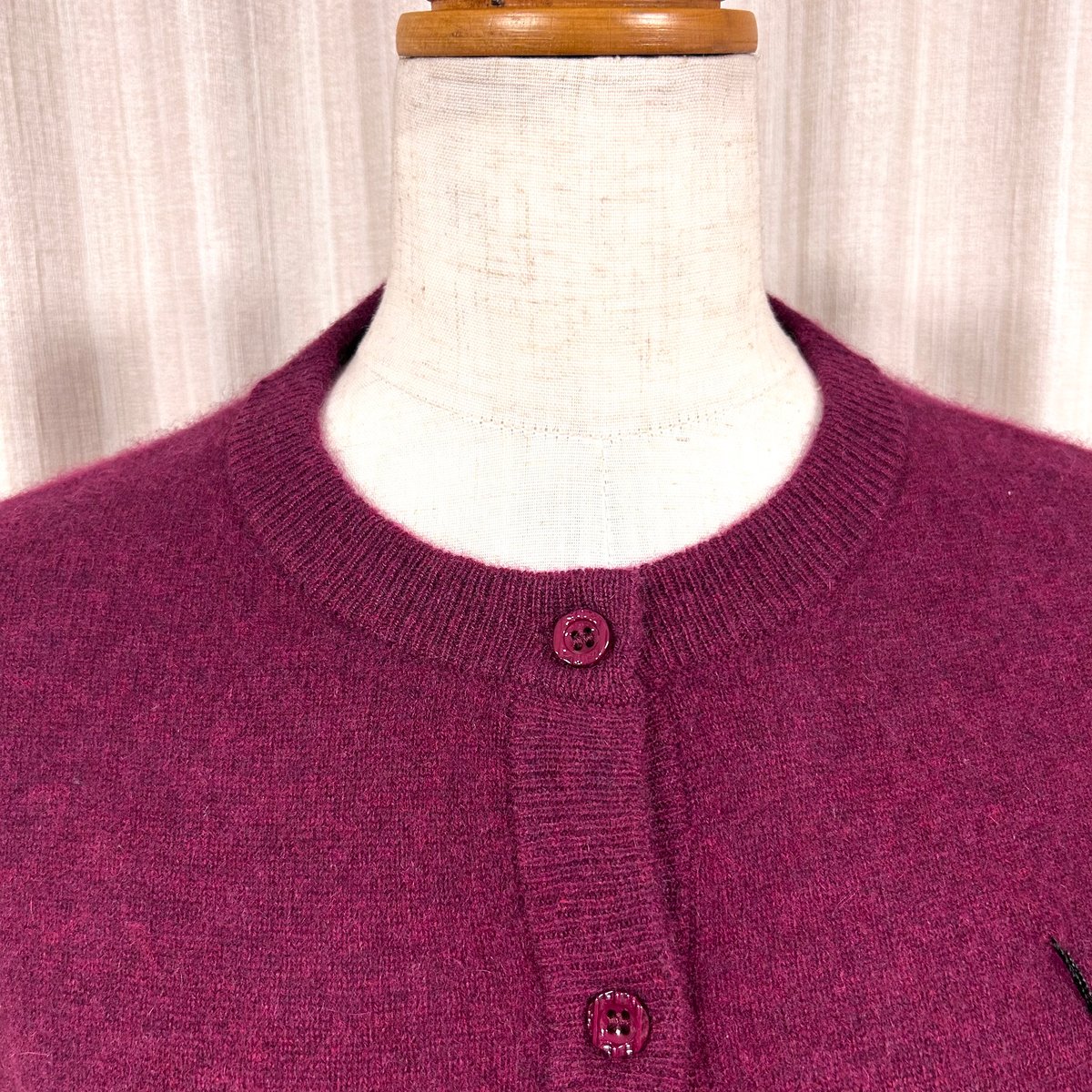 手洗いOK】カシミヤ100％カーディガン(エンジ系) | 服地とお仕立ての