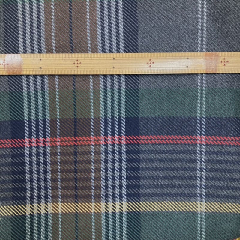 10㎝からカットOK】イタリア製チェック柄カシミヤシルク混ウール