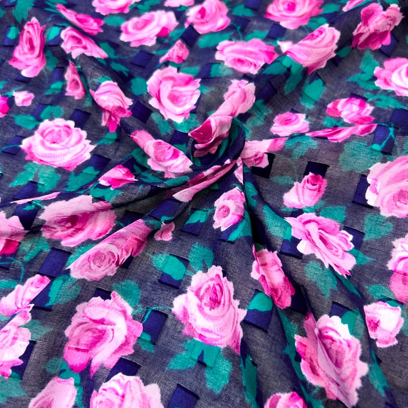 1カットのみ】花柄綿ローンジャカード | 服地とお仕立てのサカモト